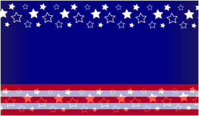 Wall Mural - USA flag symbols decorative frame on dark blue background.	
