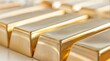 Gold bars showcase investment and wealth through shiny bullion banking in precious metal reflections