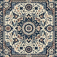  Seamless Ethic Pattern Tribal Motifs Inspired by African and Nomadic Carpets and Rugs. Can be used as background, backdrop, textiles or illustration vector.