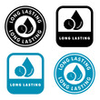 Long Lasting - vector labels for deodorant or perfume packaging.