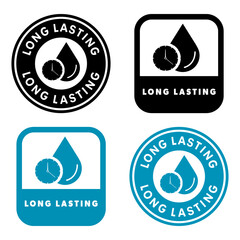 Long Lasting - vector labels for deodorant or perfume packaging.