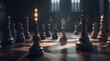Chess Pieces on Chessboard