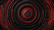 red and blue concentric Circes wrapped around each other in the form of double helix with dark gradient background with light shade of the green and white circle abstract blurry circles with lights  