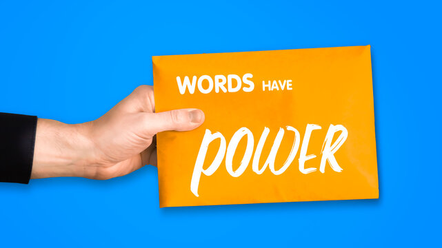 Words Have Power text on Envelope