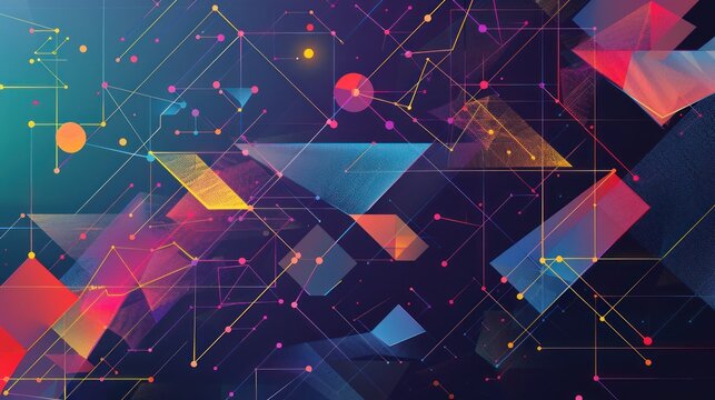 Abstract illustration that uses geometric shapes and vibrant colors 