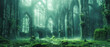 Mysterious Foggy Forest, Magical and Enchanted Nature, Dark and Atmospheric Woodland, Fantasy Landscape