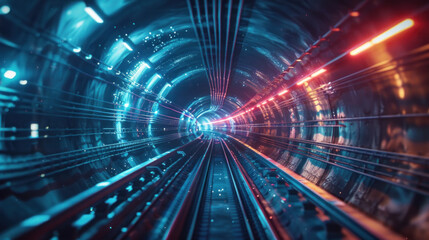 Insides of futuristic rapid transport tunnel