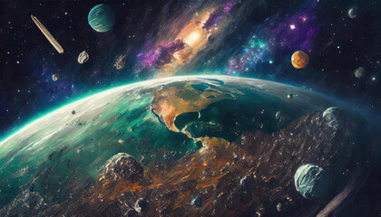 Wall Mural - planet in space