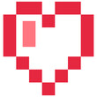 Retro Pixelated Heart Shape Icon