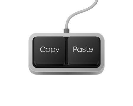 Copy Paste button combination. Computer Keyboard. Word on pc computer keyboard. Vector illustration.