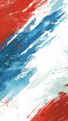 Wall Mural - Explosive abstract paint splatter in red, white, and blue, vertical, ideal for creative and patriotic themes