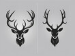 Deer head with horns, wildlife illustration, silhouette Logo vector illustration, room decoration, home, isolated on white background.