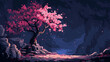 Pixel art ,metal flower cherry blossom