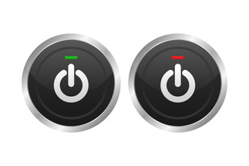 Fototapete - On and Off Push Button. Power switch button with turn on off. Vector illustration.