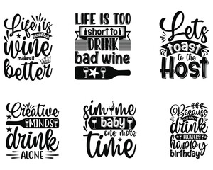 Wall Mural - Wine T-shirt And SVG Design Bundle, Wine SVG Quotes Design t shirt Bundle, Vector EPS Editable Files , can you download this Design Bundle