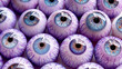 A dozen purple veiny eyeballs looking straight up.