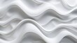 Elegant and Serene 3D Rendered Abstract Wall Art with Flowing White Waves