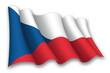 Realistic waving flag of Czech Republic