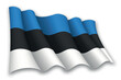Realistic waving flag of Estonia