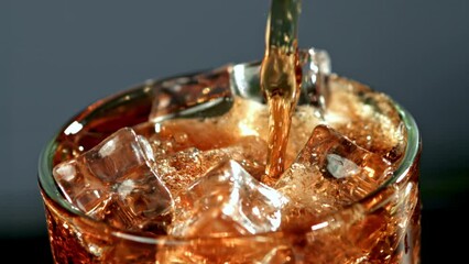 Canvas Print - Super slow motion cola drink. High quality FullHD footage