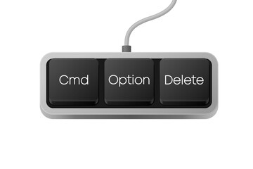 Fototapete - Cmd Option Delete button combination. Computer Keyboard. Word on pc computer keyboard. Vector illustration.