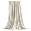 White curtain drapes on transparent background creating striking contrast