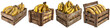 Wooden Box Full Of Plantains Hyperrealistic Highly Detailed Isolated On Transparent Background Png
