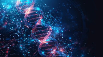 Poster - An abstract vector background depicting futuristic DNA technology elements