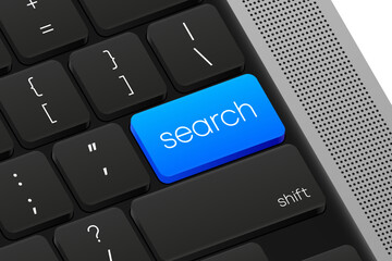 Fototapete - Search button. Computer Keyboard. Word on pc computer keyboard. Vector illustration.