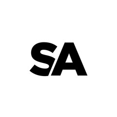 Poster - Letter S and A, SA logo design template. Minimal monogram initial based logotype.