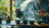 Fototapeta Góry - Japanese Tea Ceremony Enthusiast
