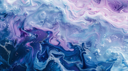 Wall Mural - A close-up on the fluid motion of acrylic paint, detailed and textured,