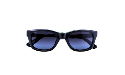 Folded black sunglasses isolated on white background with clipping path. For your design projects
