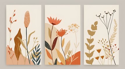 Floral Autumn Leaves Background Illustration