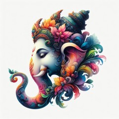 Wall Mural - hindu god  on white