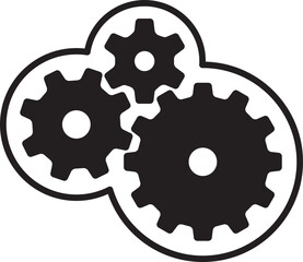 Wall Mural - Setting icon vector with work cog gear element. Cogweel mechanism symbol.