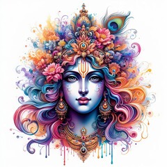 Wall Mural - hindu god  on white