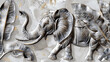 Elephant artistic marble effect illustration sculpture picture. Ai generative.