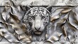 Tiger artistic marble effect illustration sculpture picture. Ai generative.
