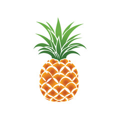 Wall Mural - Pineapple natural food color icon. Freshness sweet art vector design.