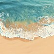 Sea waves on sand, summer vibe . Seaside landscape. Illustration generated with AI
