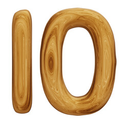 Sticker - Wooden number 10 for math, education and business concept