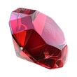 Red diamond crystal on a transparent background