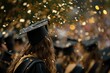 Celebrating graduation, A milestone marking graduation day with successful students, AI generated