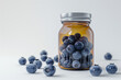 jar of medicine with blueberries instead of pills, health, healthy lifestyle