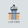NH Set of modern law firm justice logo design vector graphic template.