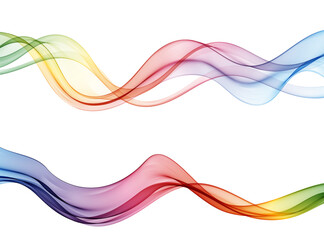 Wall Mural - Abstract smooth web wave swoosh set transparent satin light speed border modern layout.