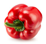Fototapeta Dmuchawce - red bell pepper isolated on a white background. Clipping path