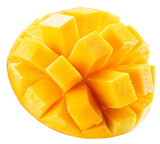 Fototapeta Dmuchawce - mango slices isolated on a white background. Clipping path