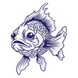 © Alipdesign - hand drawn ryukin goldfish illustration